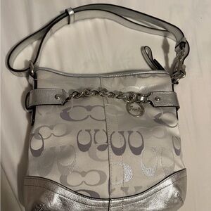 Coach Silver and Gray Logo y2k Tote